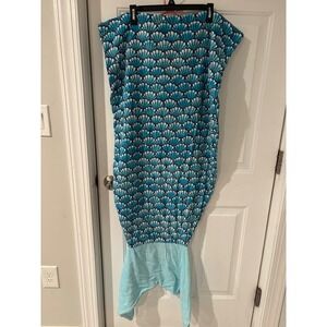 Justice Mermaid Tail‎ Blanket Beach Towel Blue Shells Cotton Cozy Kids